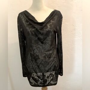 GAP Burnout Lace Floral Cowl neck Long Sleeve Top, size S, Never Worn